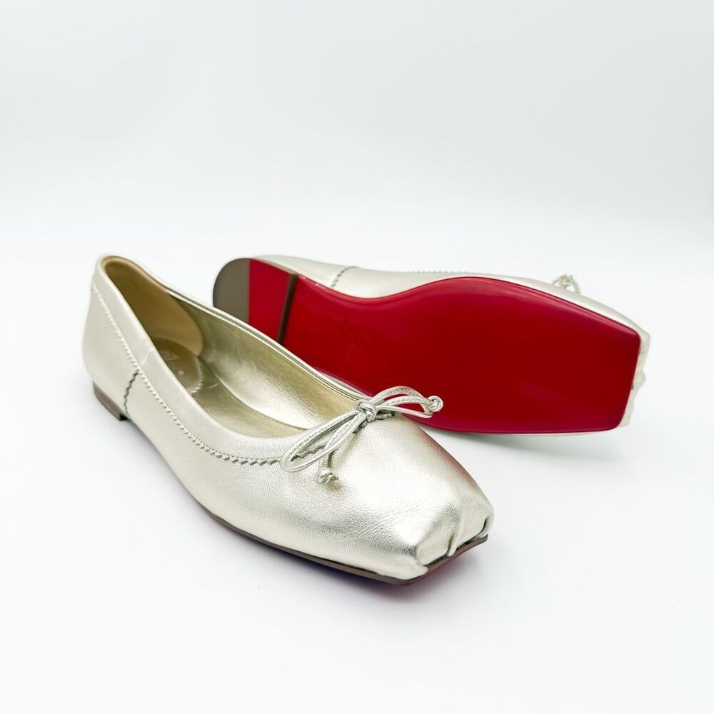 Christian Louboutin Mamadrague Metallic Leather Ballet Flats EU 37 US 7